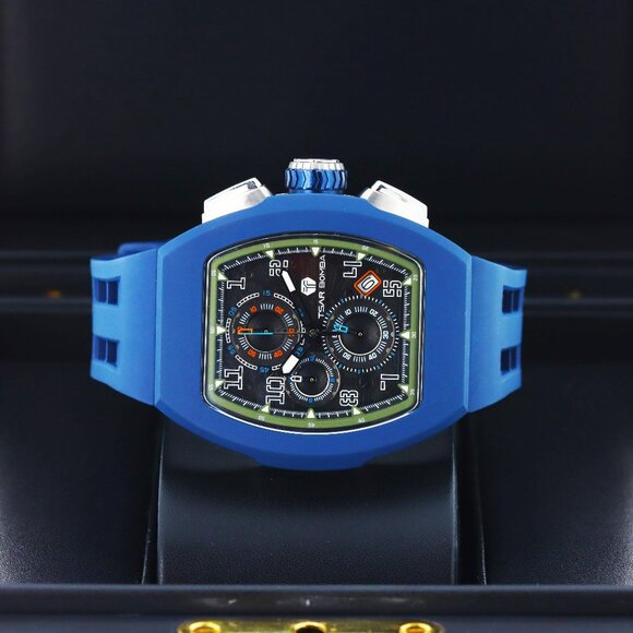 Tsar Bomba Quartz Skeleton Chronograph Interchangeable ’Blue Raptor’ TB8218 - Picture 4 of 10